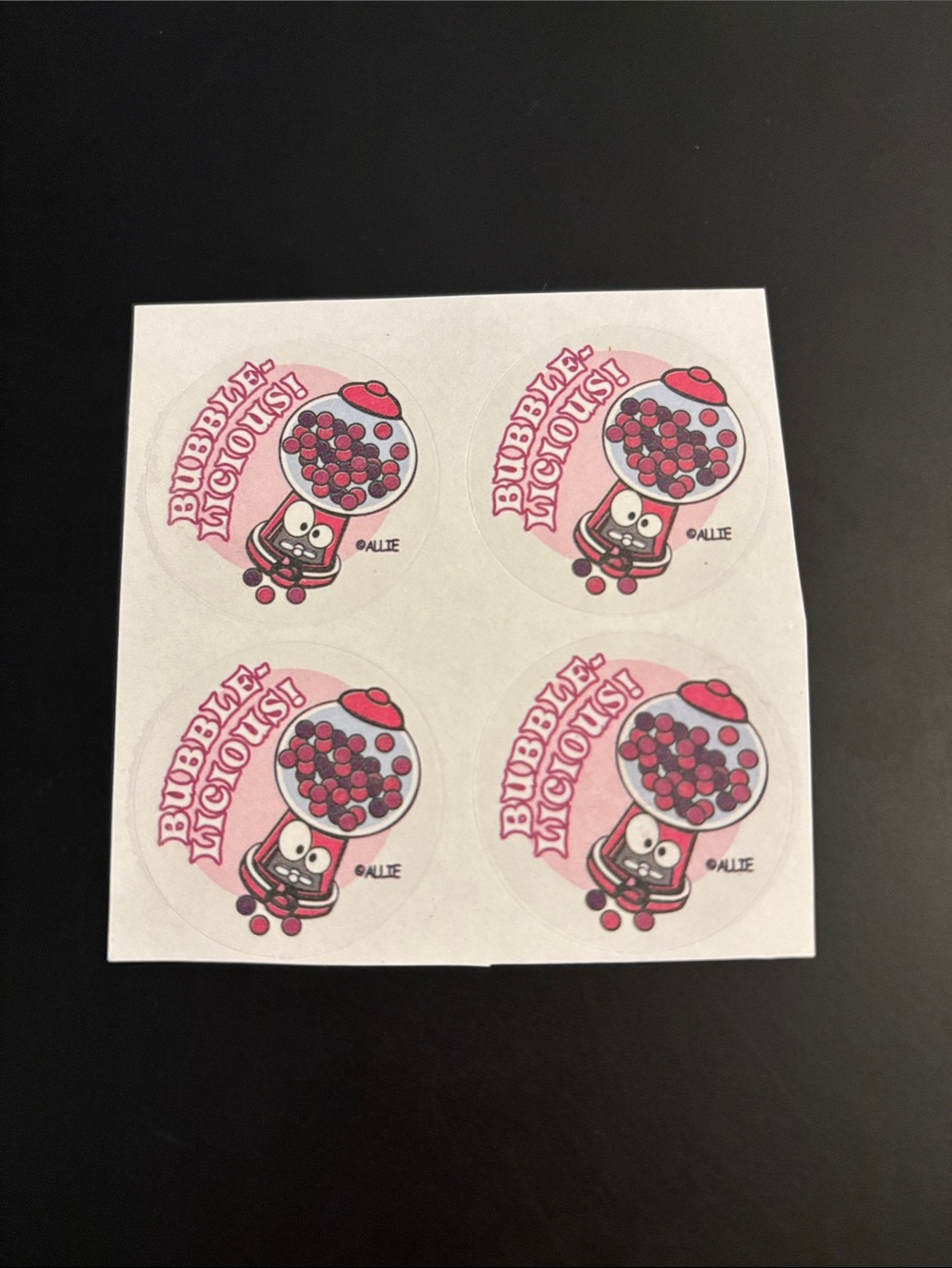 Vintage 80's/ 90's Allie Im Bubble-Lucious Scratch & Sniff Stickers Sheet